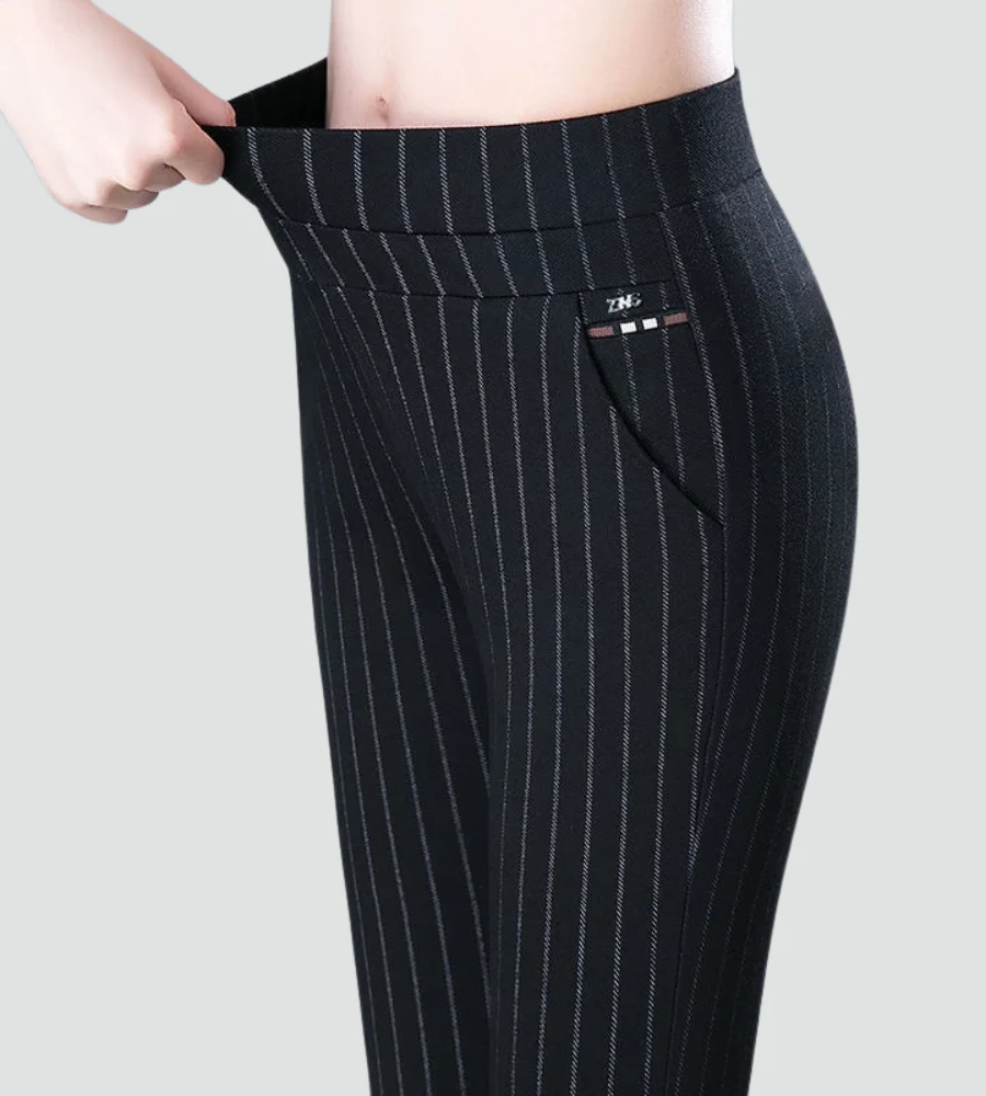 Demi | Eleganckie damskie spodnie z wysokim stanem z elastycznego materiału - Image 7