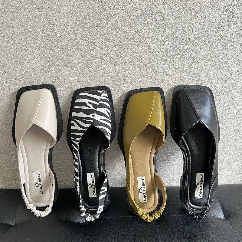 Denise | Sandały damskie slingback z kwadratowym noskiem w nowoczesnym stylu - Image 2