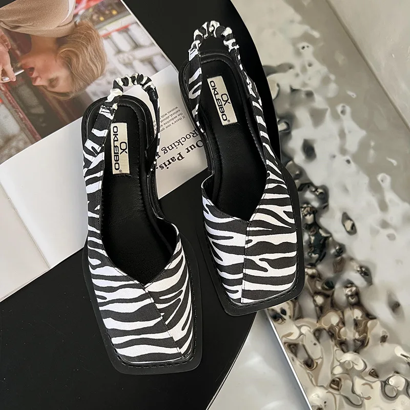 Denise | Sandały damskie slingback z kwadratowym noskiem w nowoczesnym stylu - Image 5