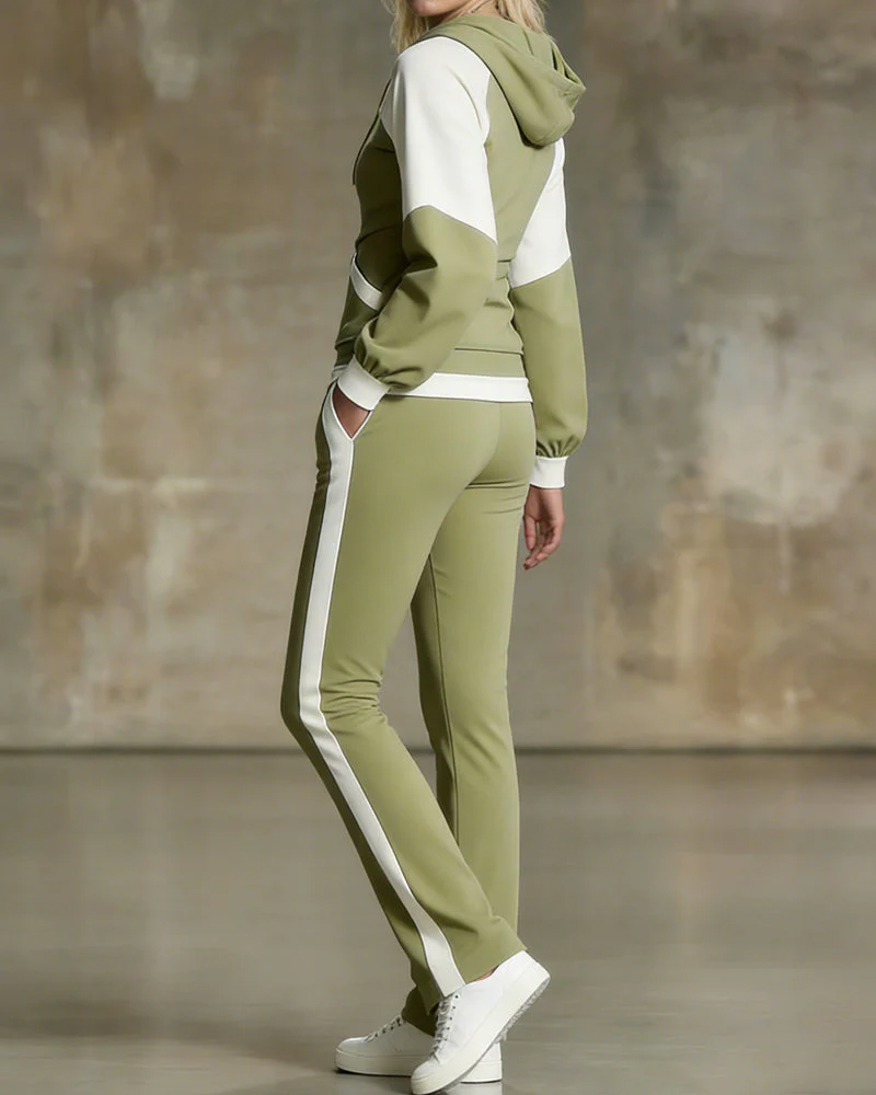 Eden | Miejski damski komplet dresowy w stylu colorblock, nowoczesny i wygodny fason - Image 4