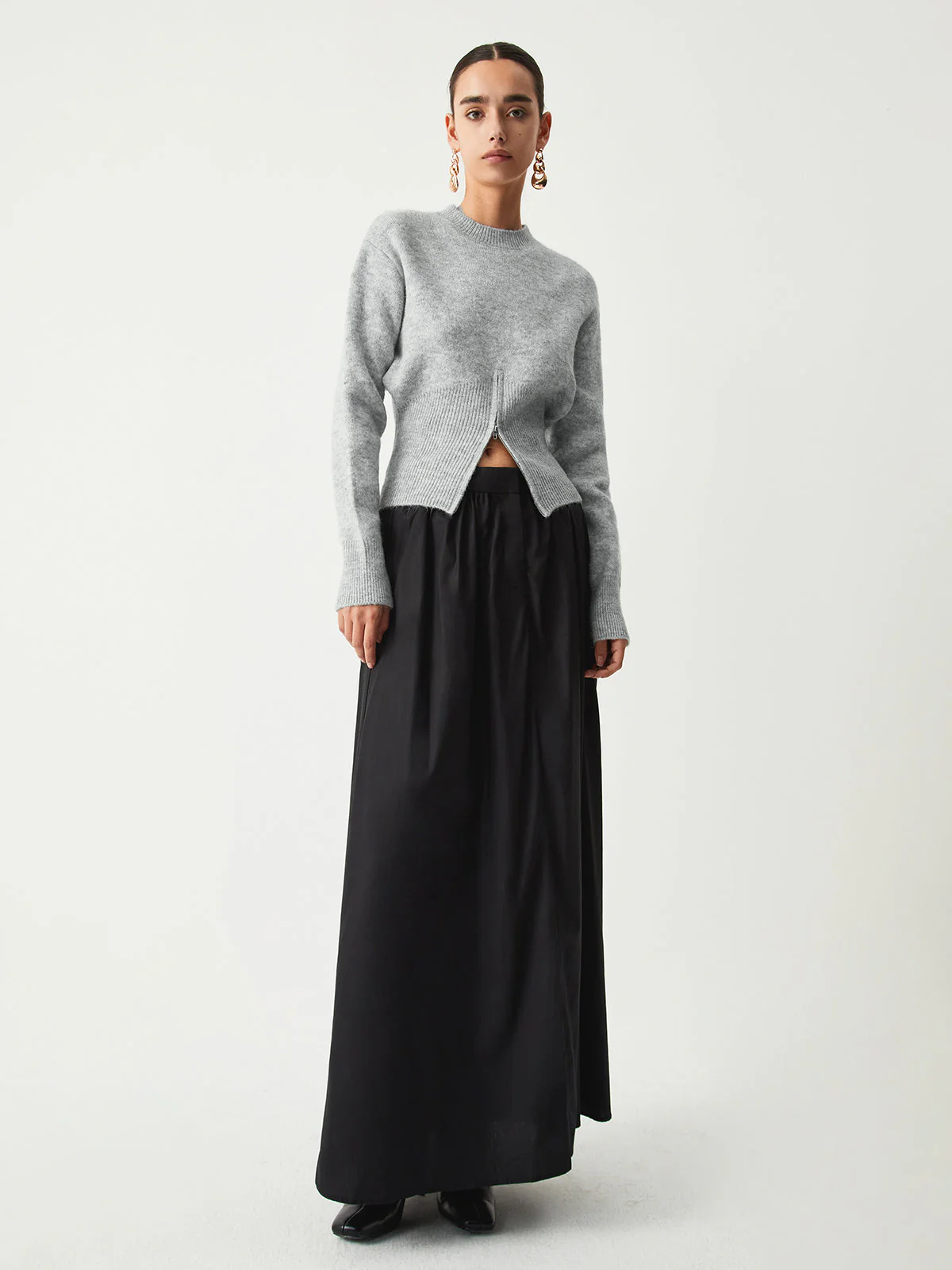 Edith | Damski sweter z półzamkiem i puszystą fakturą, wygodny i cozy fason - Image 4