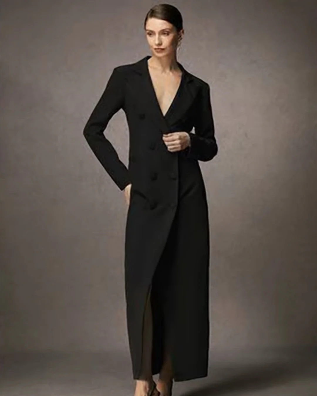 Eliza | Elegancka damska sukienka z kołnierzem typu blazer, ponadczasowy i stylowy fason na każdą porę roku - Image 4