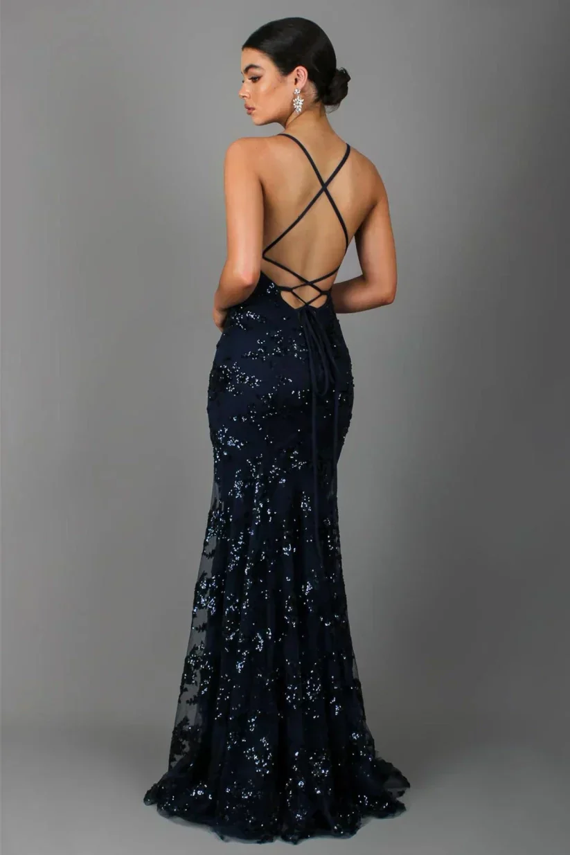 Elizabeth | Elegancka sukienka maxi damska z cekinami - Image 2