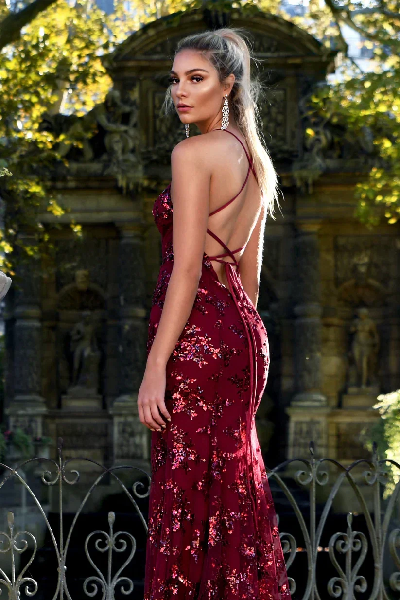 Elizabeth | Elegancka sukienka maxi damska z cekinami - Image 4