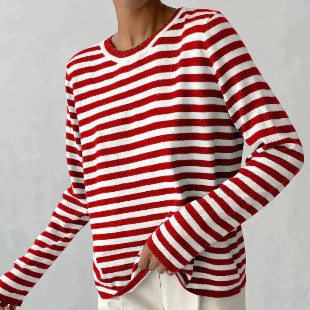 Erika | Klasyczna damska bluzka w paski z długim rękawem casual basic - Image 5
