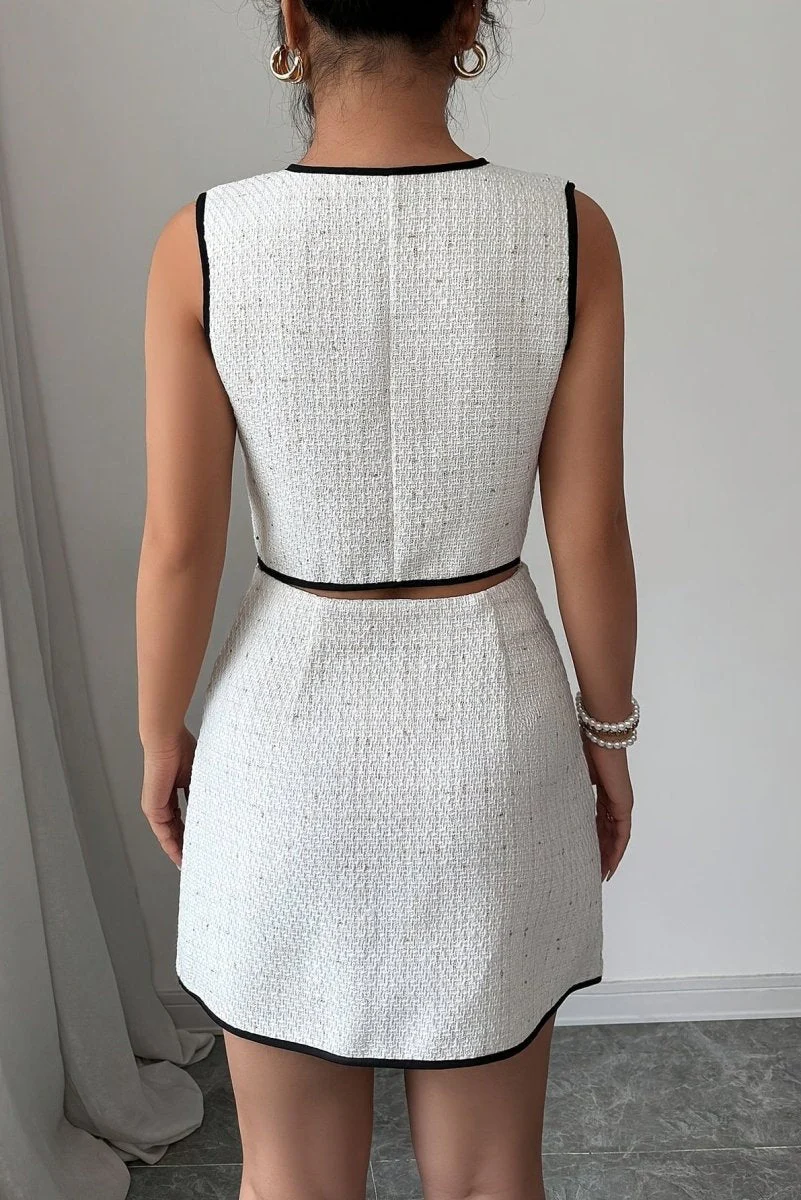 Estelle | Damski komplet elegancki top bez rękawów i spódnica - Image 4