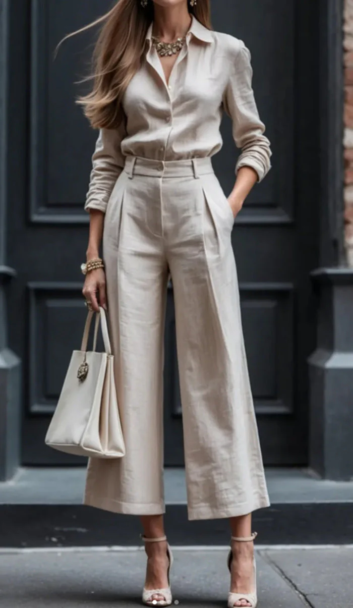 Esther – Stylowy, elegancki dwuczęściowy zestaw damski ze spodniami i bluzką - Image 2