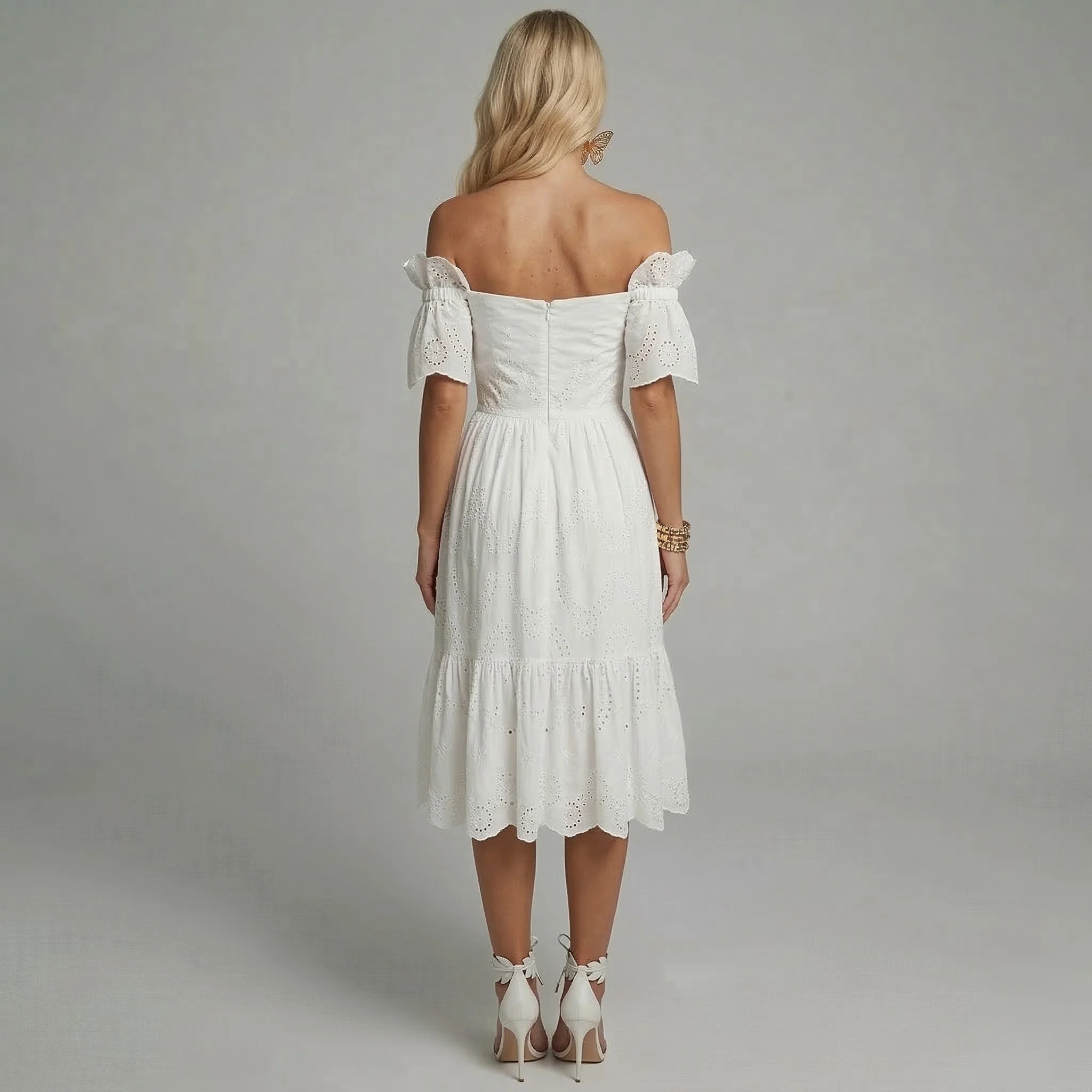 Etheldreda | Sukienka damska elegancka z odkrytymi ramionami - Image 4