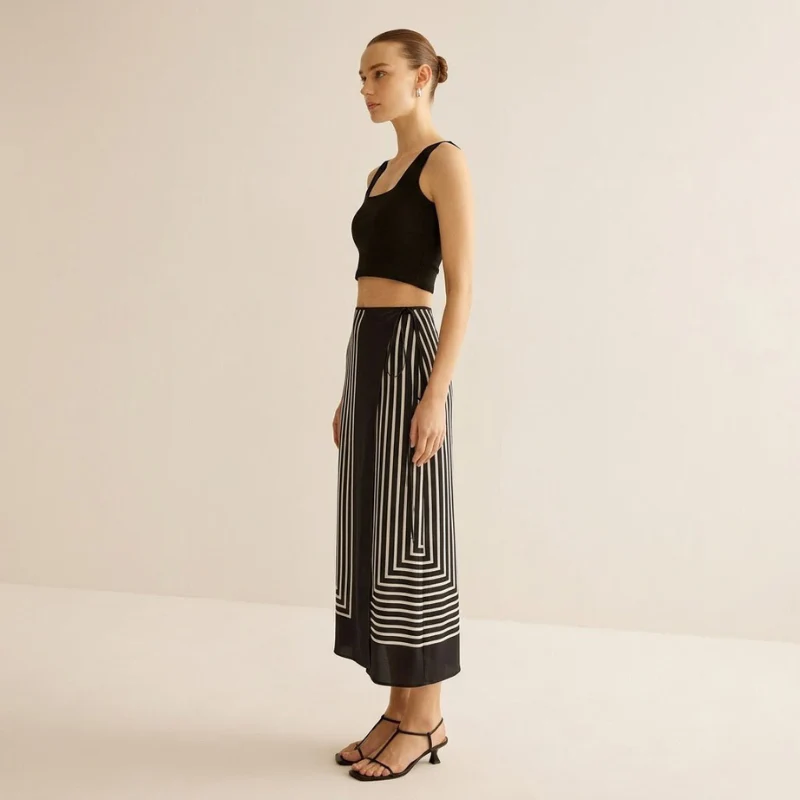 Faith | elegancka spódnica maxi damska prążkowana - Image 2