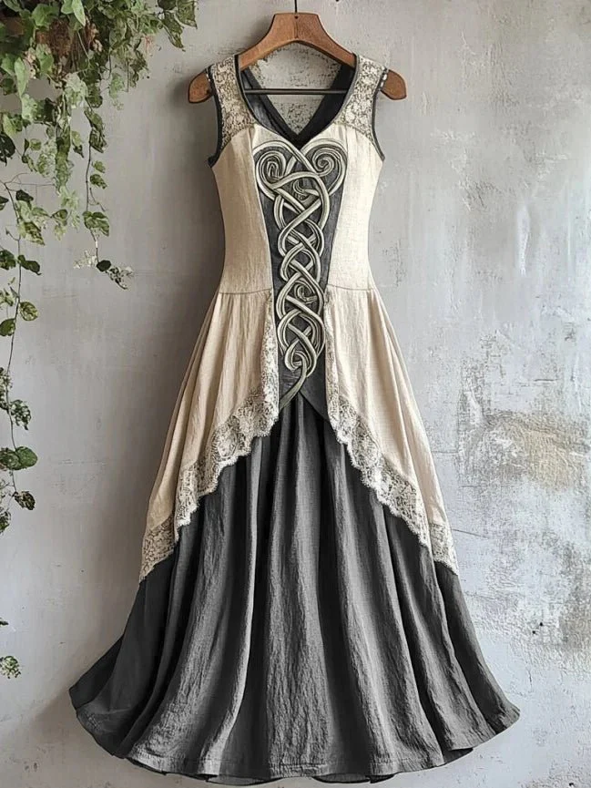 Felicity | sukienka maxi damska boho z węzłem celtyckim i zwiewnym krojem - Image 2