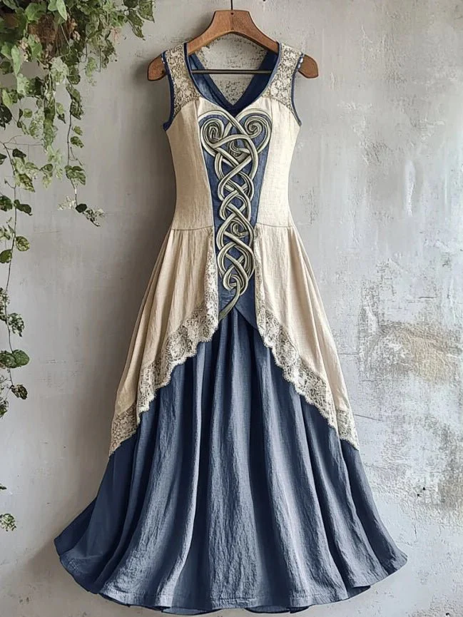 Felicity | sukienka maxi damska boho z węzłem celtyckim i zwiewnym krojem - Image 3