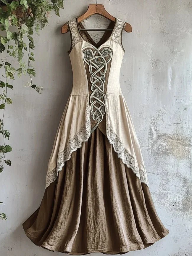 Felicity | sukienka maxi damska boho z węzłem celtyckim i zwiewnym krojem - Image 4