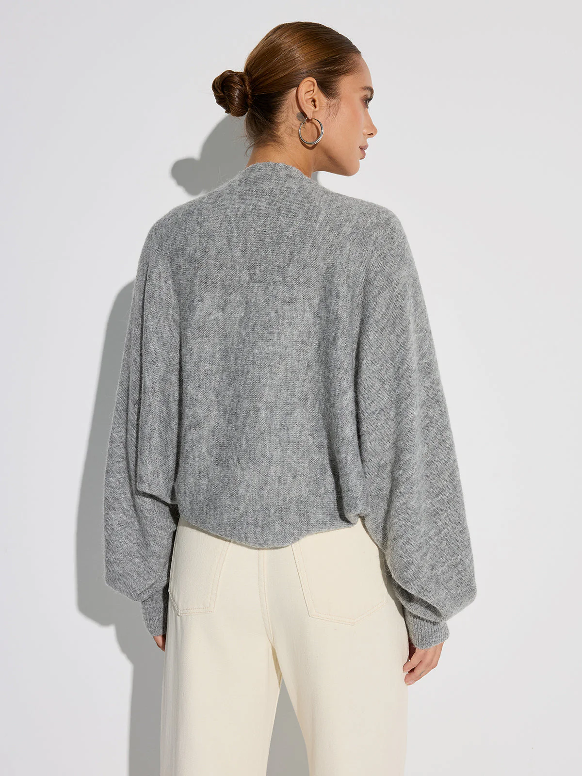 Fiona | Sweter damski typu bolerko z szerokimi rękawami, modny dzianinowy - Image 5