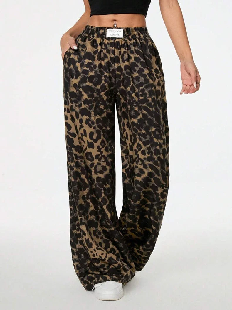 Florence | spodnie damskie palazzo w elegancki wzór leopard, stylowe i szerokie nogawki - Image 5