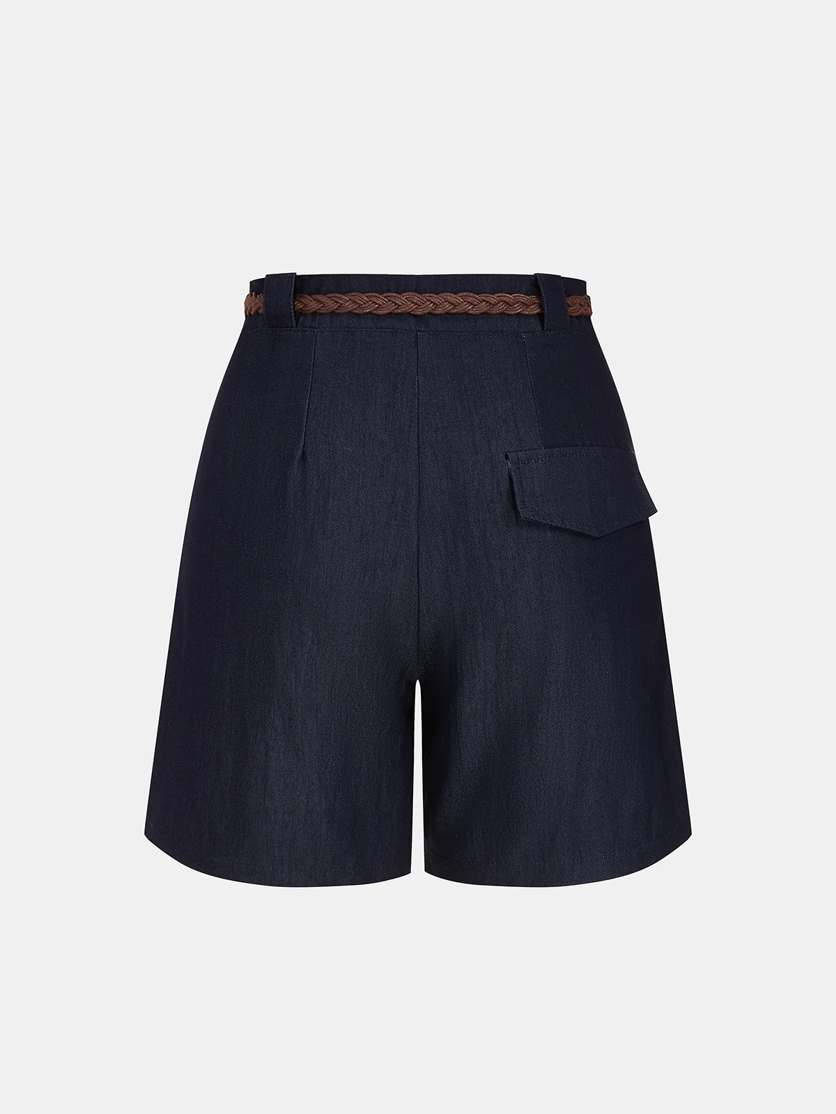 Francie | bermudy damskie z średnim stanem i plecionym paskiem - Image 2