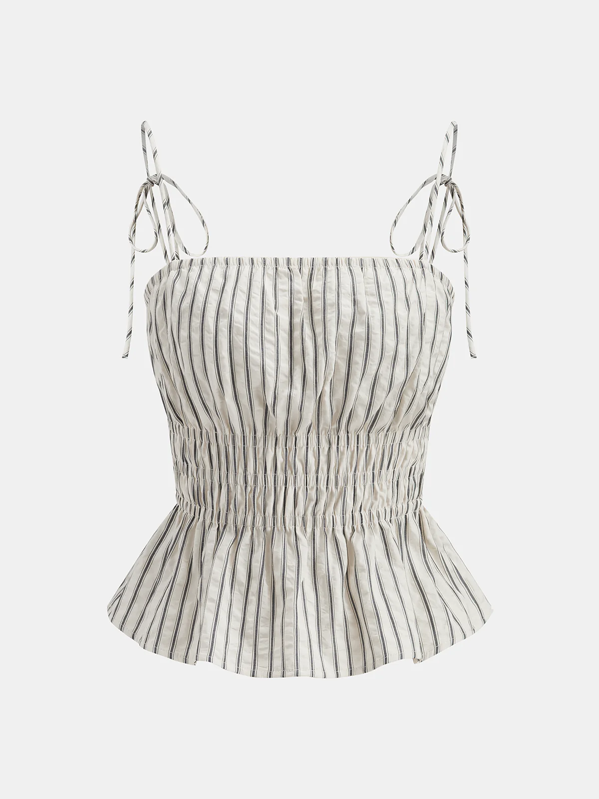 Francine | Komplet damski w paski z topem na ramiączkach peplum - Image 3