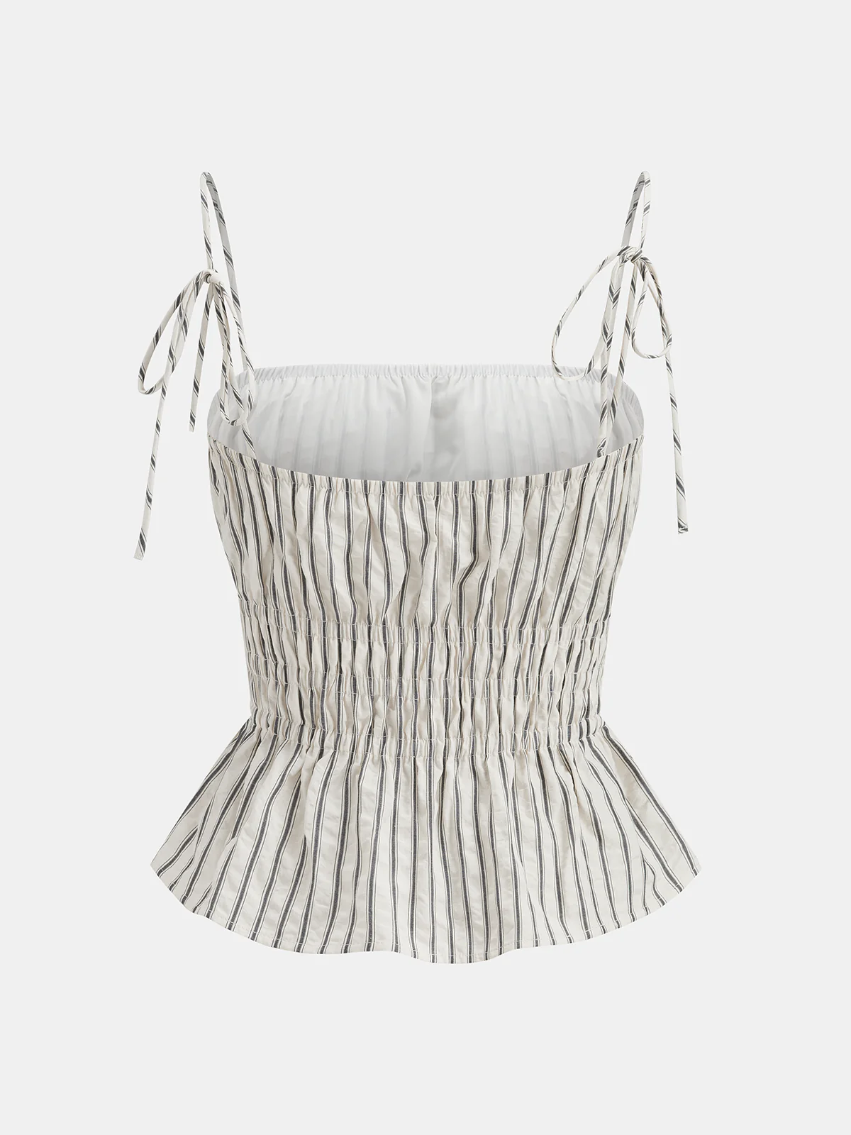Francine | Komplet damski w paski z topem na ramiączkach peplum - Image 4