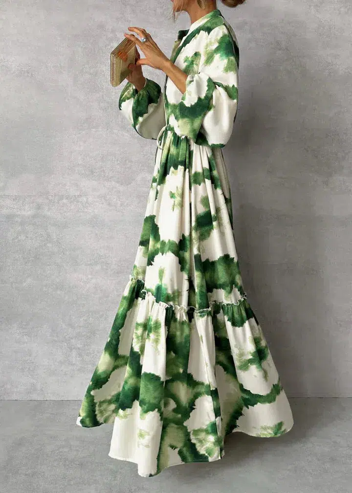 Georgette | sukienka maxi damska boho z dekoltem w serek - Image 3