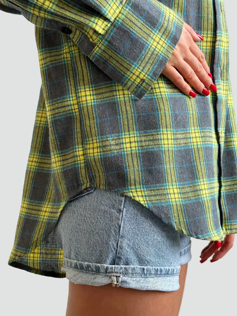 Helen | koszula damska flanelowa oversize w kratę na jesień - Image 4