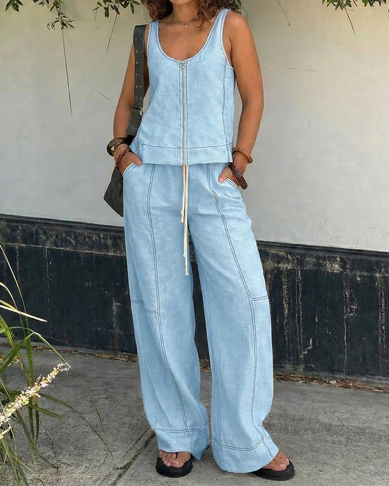 Holly | Komplet damski casual z topem na ramiączkach - Image 2