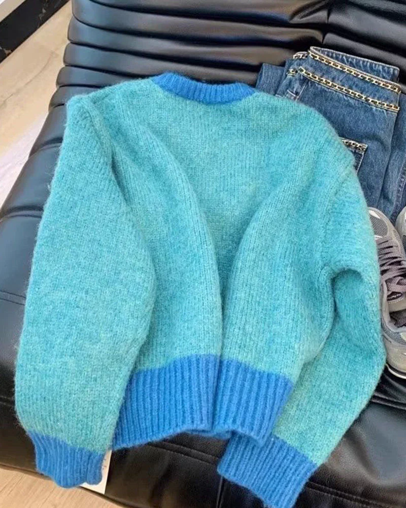 Imelda | Casualowy damski sweter kardigan o luźnym kroju z mieszanką kolorów - Image 10