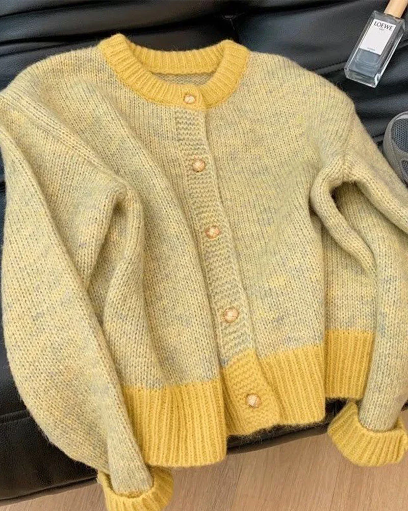 Imelda | Casualowy damski sweter kardigan o luźnym kroju z mieszanką kolorów - Image 3