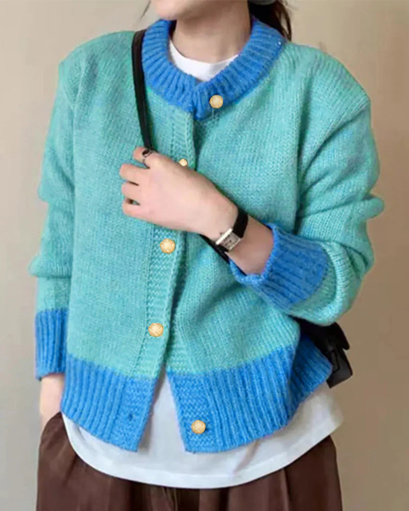 Imelda | Casualowy damski sweter kardigan o luźnym kroju z mieszanką kolorów - Image 6
