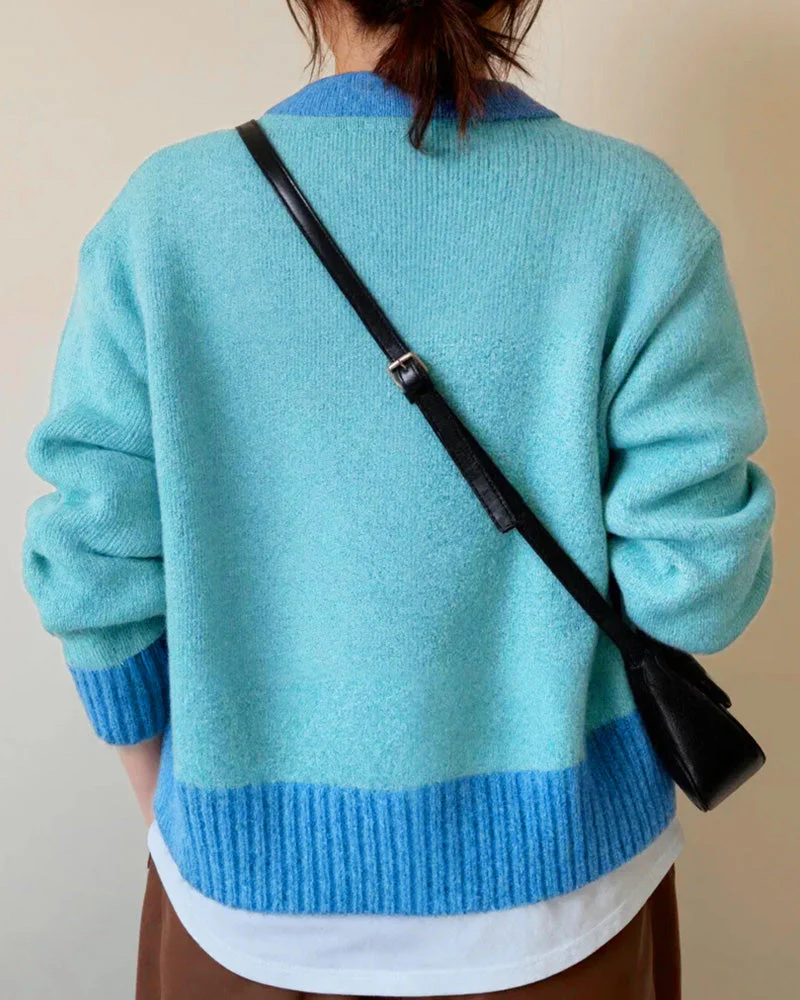Imelda | Casualowy damski sweter kardigan o luźnym kroju z mieszanką kolorów - Image 7