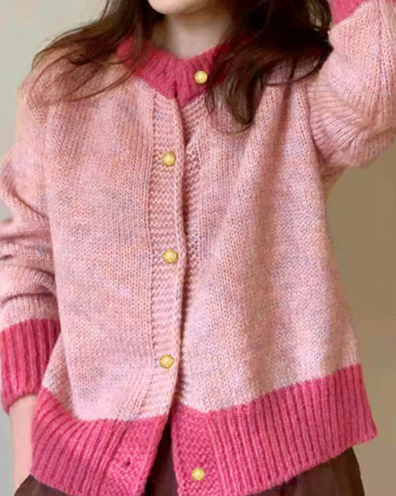 Imelda | Casualowy damski sweter kardigan o luźnym kroju z mieszanką kolorów - Image 8