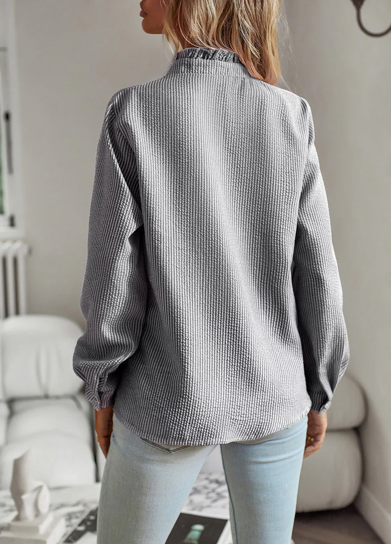 Irene | Damska elegancka bluzka z cienkiej tkaniny z falbanami, stylowa lekka - Image 3