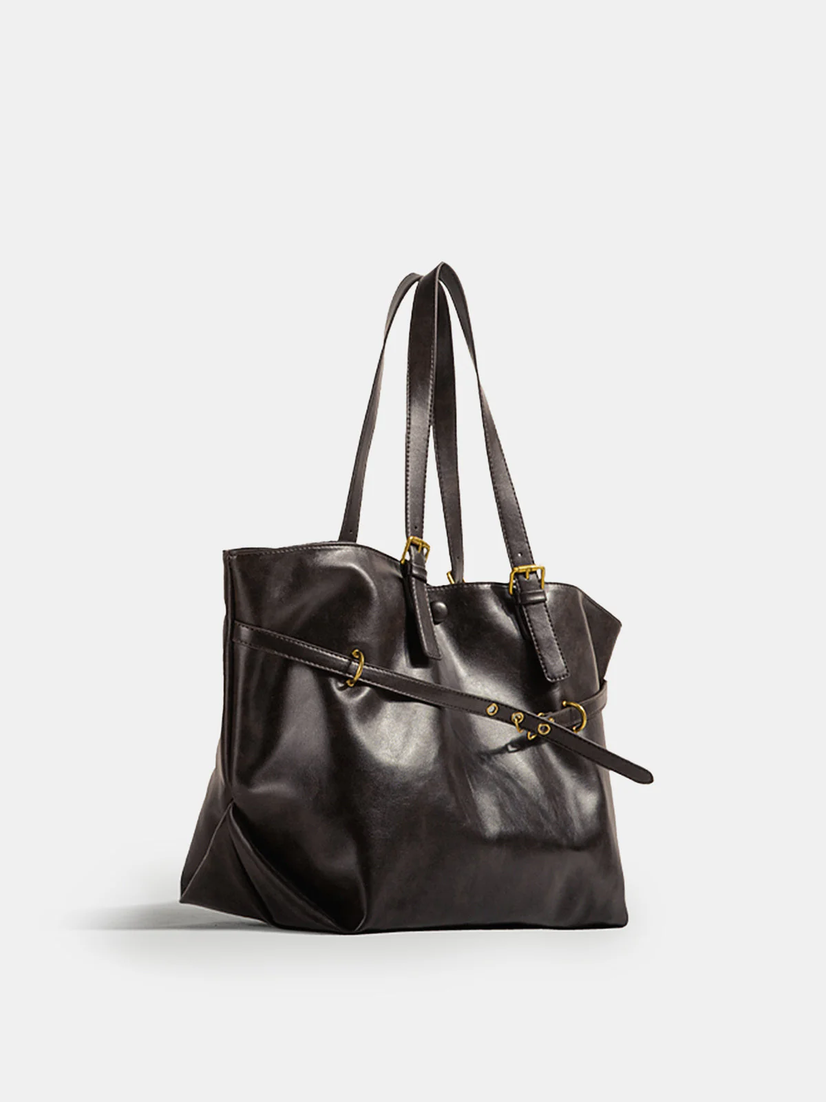 Iris | Torba shopper z ozdobnymi paskami i klamrami, stylowa pojemna - Image 2