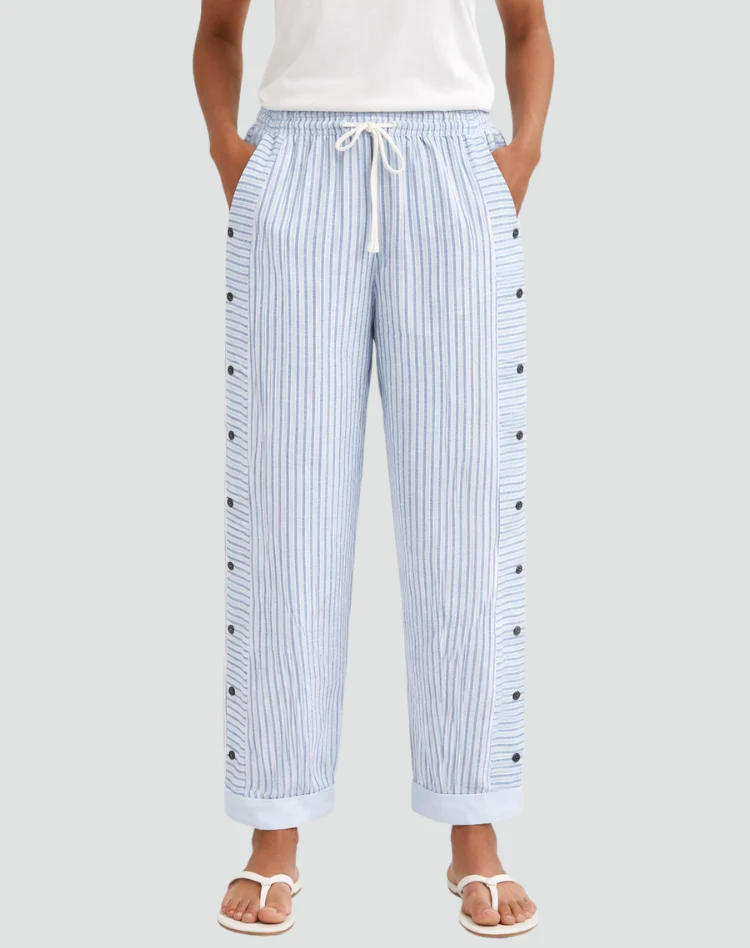 Isabella | spodnie damskie letnie w paski z szerokimi nogawkami, lekkie i stylowe - Image 2