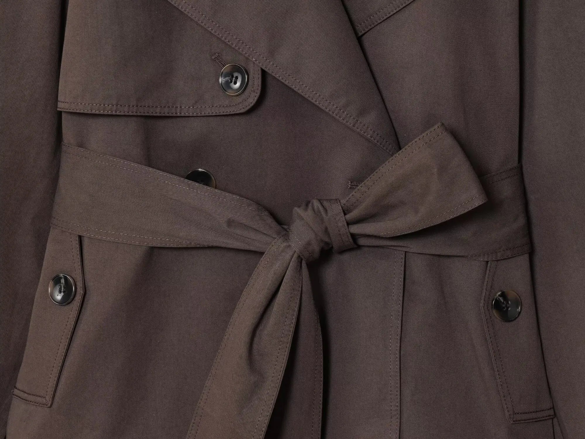 Jackie | Płaszcz damski trencz z paskiem i klapami, przejściowy elegancki - Image 3