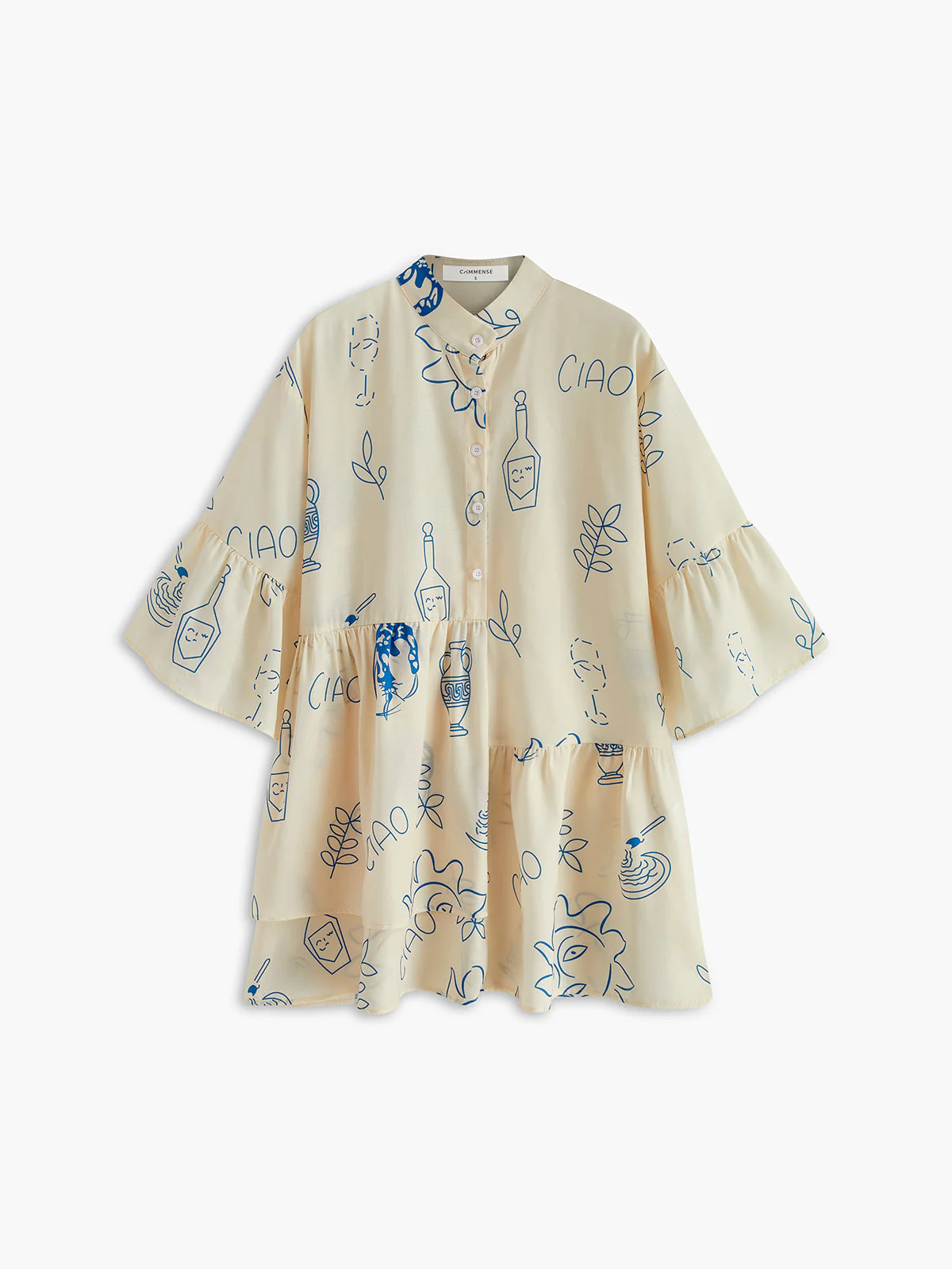 Jacqueline | Oversize’owa damska sukienka mini z nadrukiem słonecznym - Image 5