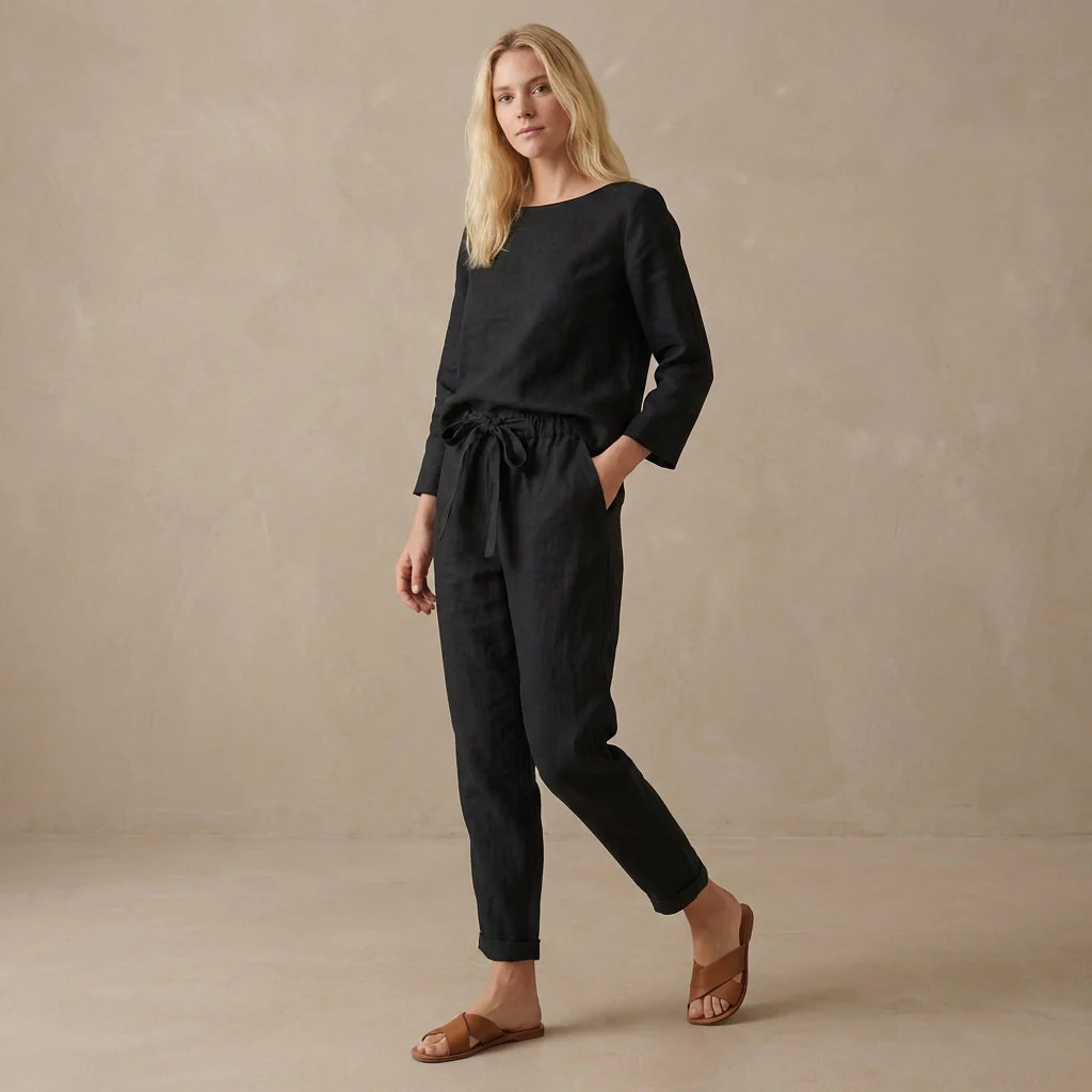 Jamie | Komplet damski loungewear z luźnym topem i spodniami - Image 4