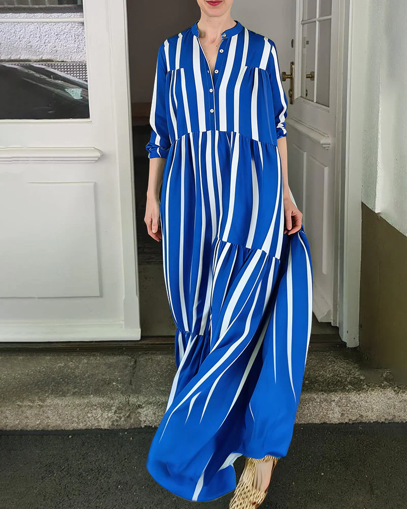 Jayda | Sukienka maxi damska w paski w wiosenno-letnim stylu - Image 2