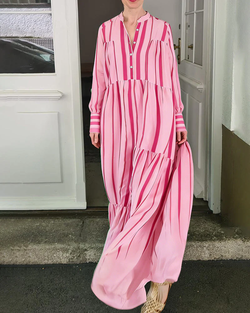 Jayda | Sukienka maxi damska w paski w wiosenno-letnim stylu - Image 3