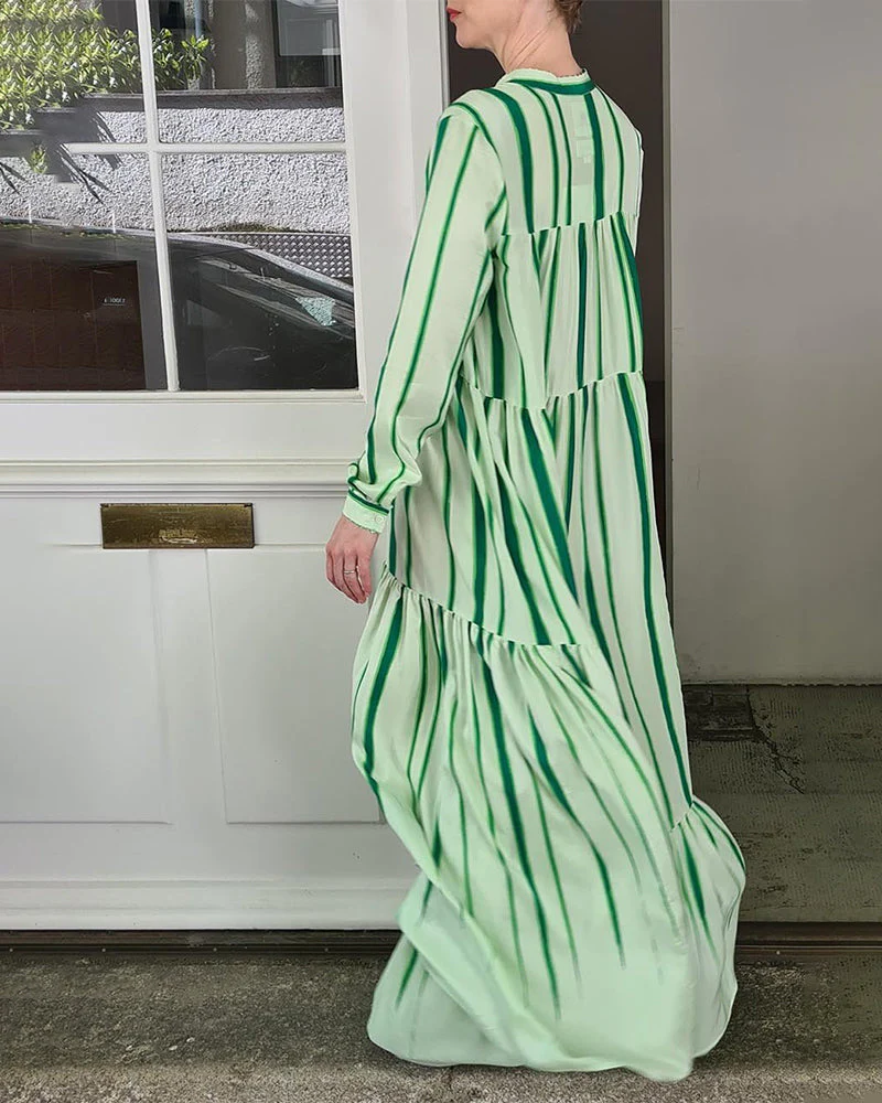 Jayda | Sukienka maxi damska w paski w wiosenno-letnim stylu - Image 5