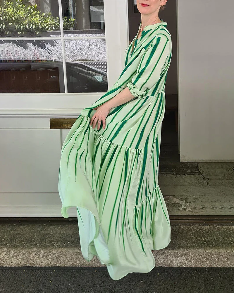 Jayda | Sukienka maxi damska w paski w wiosenno-letnim stylu - Image 6