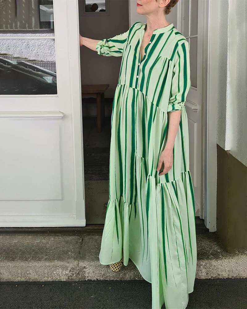 Jayda | Sukienka maxi damska w paski w wiosenno-letnim stylu - Image 7