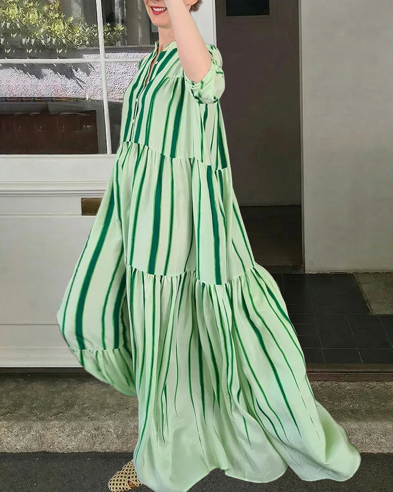 Jayda | Sukienka maxi damska w paski w wiosenno-letnim stylu - Image 8