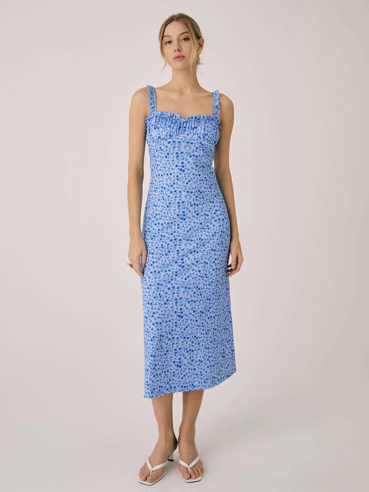 Karen | Damska sukienka midi CAMI w kwiatowy wzór w stylu boho - Image 7