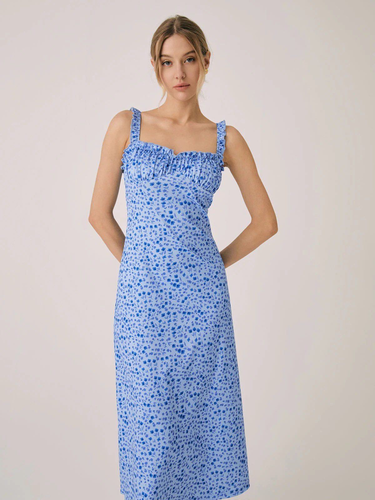 Karen | Damska sukienka midi CAMI w kwiatowy wzór w stylu boho - Image 8