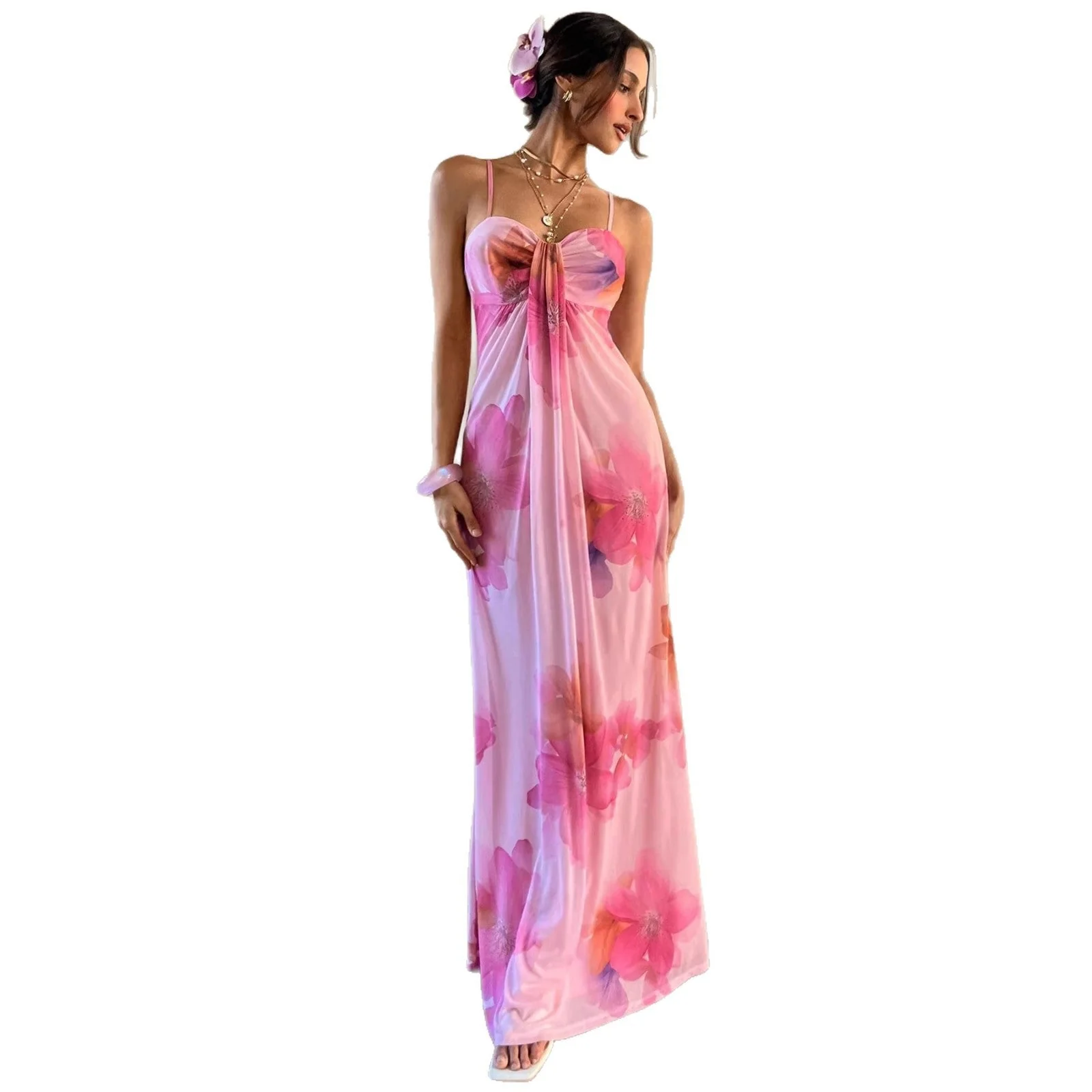 Karli | sukienka maxi damska w kwiatowy wzór, zwiewna i elegancka - Image 5