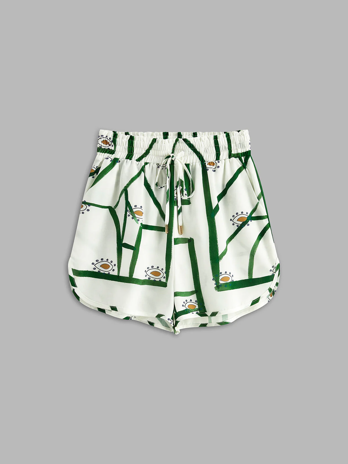 Karlie | Komplet damski z szortami w print, regulacja na troczek, casualowy fason - Image 8