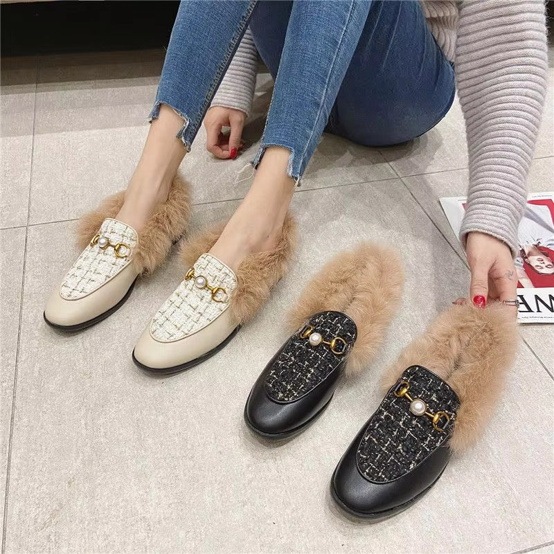 Katarzyna | Buty damskie na płaskiej podeszwie z futrzaną podszewką i okrągłym noskiem, zimowe - Image 5