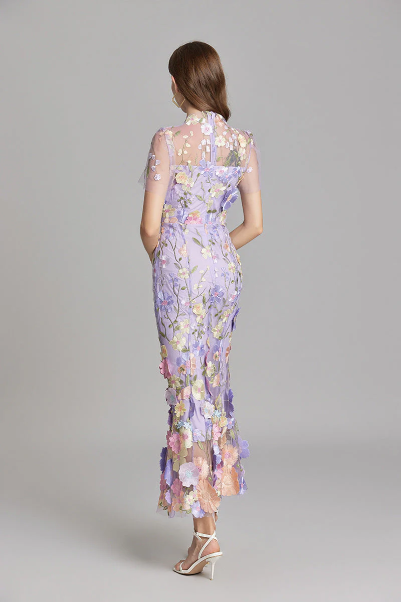 Kathryn | Sukienka damska maxi przezroczysta z delikatnym haftem - Image 14