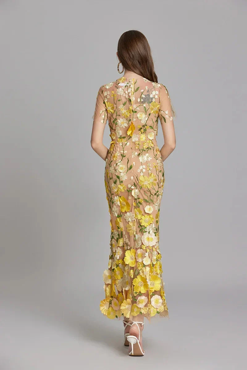 Kathryn | Sukienka damska maxi przezroczysta z delikatnym haftem - Image 18