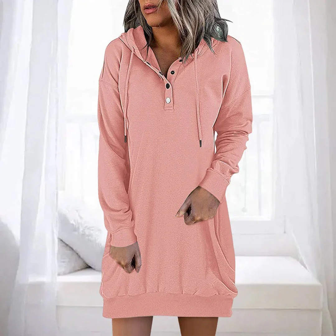 Kinga | Wygodna damska hoodie w jednolitym kolorze, minimalistyczny i nowoczesny fason - Image 5