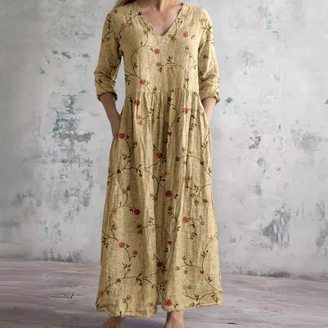 Kirsteen | Sukienka damska maxi z dekoltem V, elegancka i zwiewna - Image 7